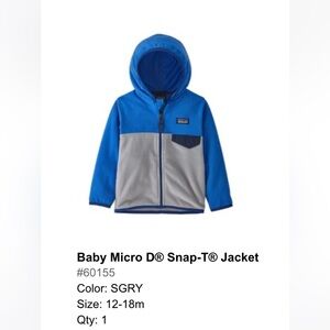 Patagonia - Size 12-18 Salt Grey Fleece